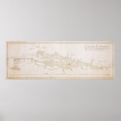  kaart van het meer van ChamPlain (1759) Poster (Voorkant)