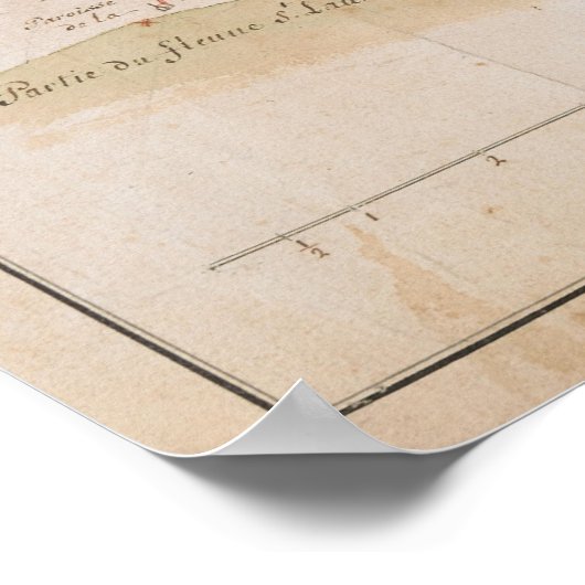  kaart van het meer van ChamPlain (1759) Poster (Hoek)