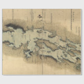 kaart van het meer van ChamPlain (1865) Cadeaupapier (Vlak)