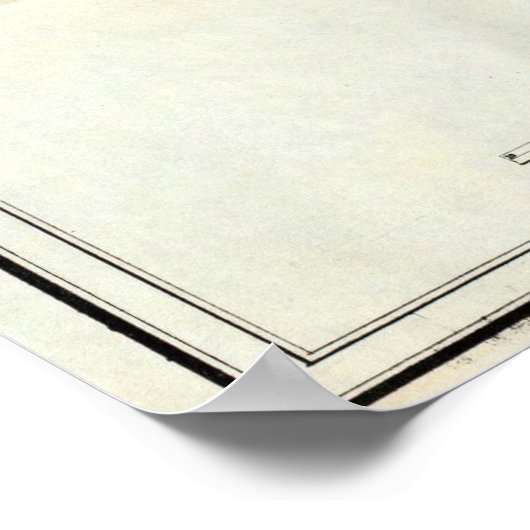  kaart van het meer van de Grote Zout (1852) Poster (Hoek)