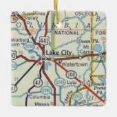 kaart van het meer van de stad FL Keramisch Ornament (Voorkant)