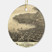 kaart van het meer van Genève Keramisch Ornament (Links)