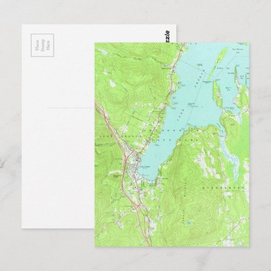  kaart van het meer van George New York (1966) 2 (Voorkant / Achterkant)