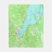  kaart van het meer van George New York (1966) Fleece Deken (Voorkant)