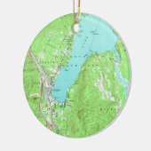  kaart van het meer van George New York (1966) Keramisch Ornament (Links)