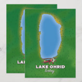 kaart van het meer van Ohrid Turkije (Voorkant / Achterkant)