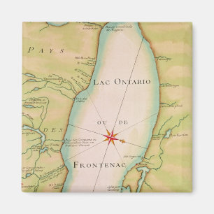 Kaart van het meer van Ontario Magneet