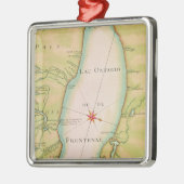 Kaart van het meer van Ontario Metalen Ornament (Links)