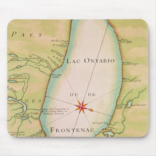 Kaart van het meer van Ontario Muismat (Voorkant)