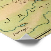 Kaart van het meer van Ontario Poster (Hoek)