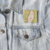 Kaart van het meer van Ontario Vierkante Button 5,1 Cm (In situ)