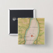 Kaart van het meer van Ontario Vierkante Button 5,1 Cm (Voorkant /achterkant)