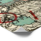  kaart van het meer van Pontchartrain (1887) Poster (Hoek)