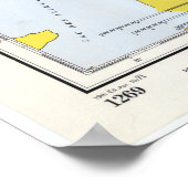 kaart van het meer van Pontchartrain (1971) Poster (Hoek)