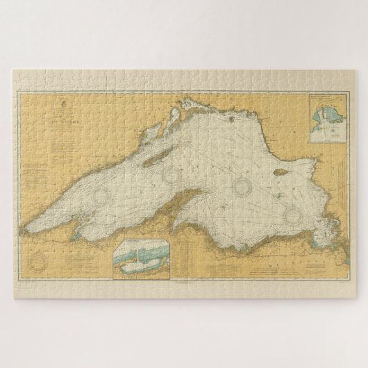 kaart van het meer van Superior (1832) Legpuzzel (Horizontaal)
