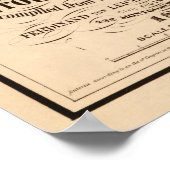  kaart van het meer van Tahoe Calfornia (1874) Poster (Hoek)