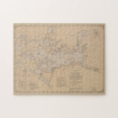 kaart van het meer van Winnipesaukee (1907) Legpuzzel (Horizontaal)