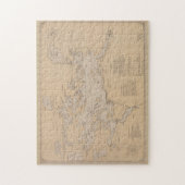 kaart van het meer van Winnipesaukee (1907) Legpuzzel (Verticaal)