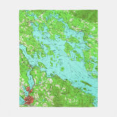  kaart van het meer van Winnipesaukee (1956) Fleece Deken (Voorkant)