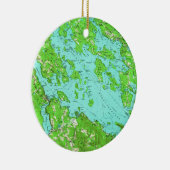  kaart van het meer van Winnipesaukee (1956) Keramisch Ornament (Rechts)