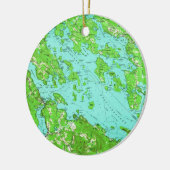  kaart van het meer van Winnipesaukee (1956) Keramisch Ornament (Links)