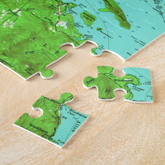  kaart van het meer van Winnipesaukee (1956) Legpuzzel (Zijkant)