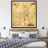 Kaart van het meest bewoonde deel van New England  Canvas Afdruk (Insitu (Slaapkamer))