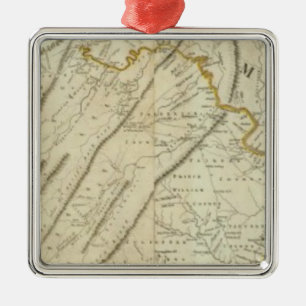 Kaart van het meest bewoonde deel van Virginia, NJ Metalen Ornament