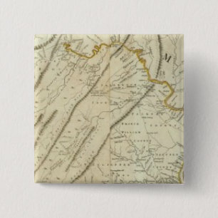 Kaart van het meest bewoonde deel van Virginia, NJ Vierkante Button 5,1 Cm
