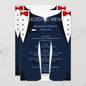 Kaart van het menu Aangepast blauw en wit homohuwe (Voorkant / Achterkant)