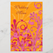 Kaart van het menu Bindje en Oranje Floral Wedding (Achterkant)