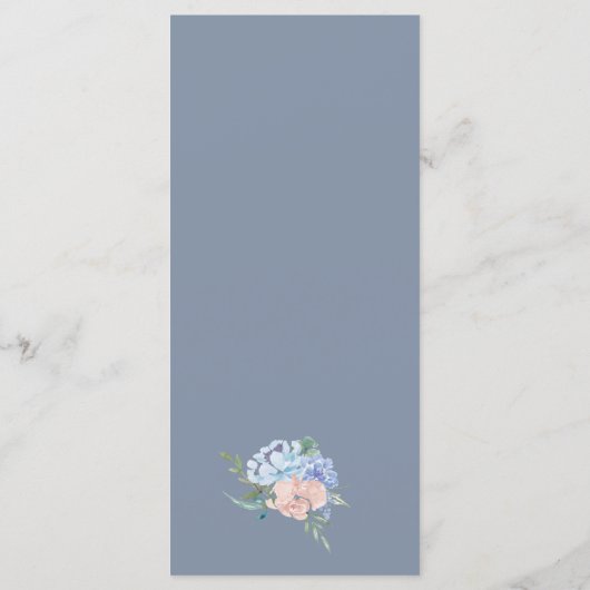 Kaart van het menu Dusty Blue Florals (Achterkant)