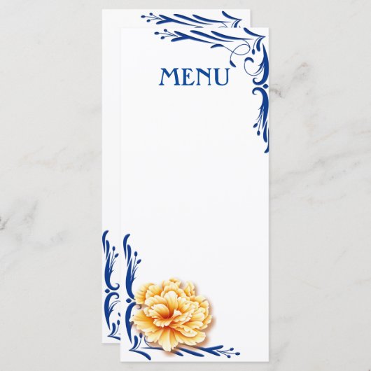 Kaart van het menu Floral Glow Wedding Set (Voorkant / Achterkant)