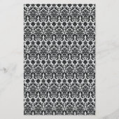 Kaart van het menu Groen, Zwart, Wit Damask (Achterkant)