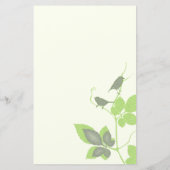 Kaart van het menu Groene grijze vogels en bericht (Achterkant)
