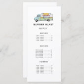 Kaart van het menu logo van Food Truck (Voorkant / Achterkant)