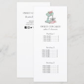 Kaart van het menu Mengsel van bakkerij (Voorkant / Achterkant)