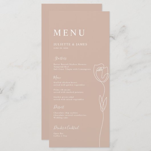 Kaart van het menu Roos van de serie (Voorkant / Achterkant)