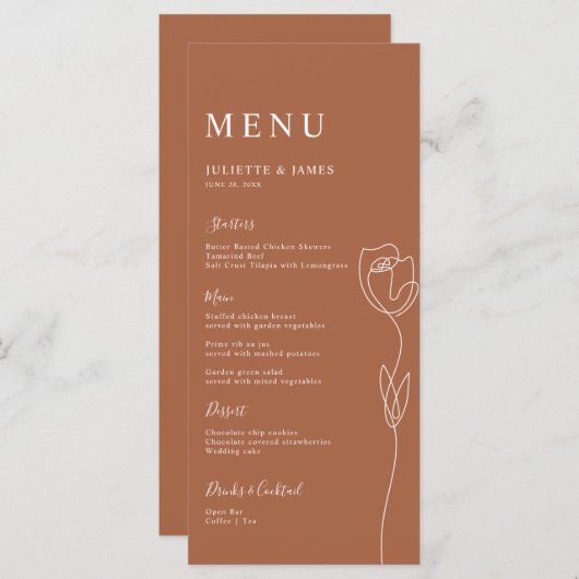 Kaart van het menu Roos van de serie (Voorkant / Achterkant)