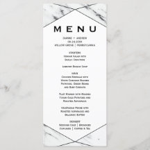 Kaart van het menu Wit en zwart Geometrische marme