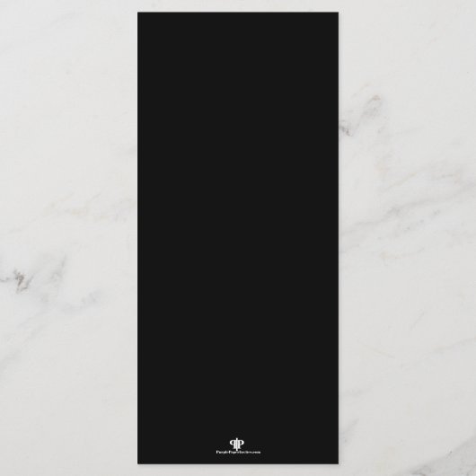 Kaart van het menu Zwart-wit aangepaste weddenscha (Achterkant)