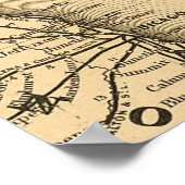 kaart van het Michiganmeer (1876) Poster (Hoek)