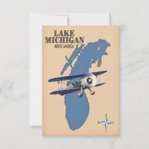 Kaart van het Michiganmeer in Noord-Amerika