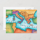 Kaart van het Middellandse-Zeegebied (Voorkant / Achterkant)