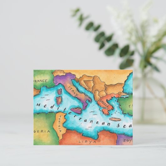 Kaart van het Middellandse-Zeegebied (Staand voorkant)