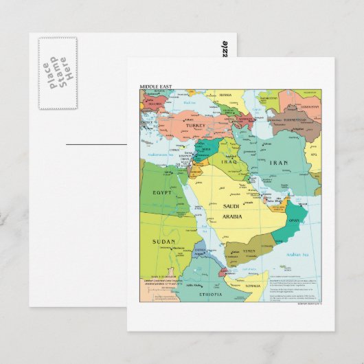 Kaart van het Midden-Oosten (Voorkant / Achterkant)