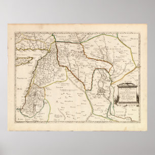 Kaart van het Midden-Oosten (1651) Poster