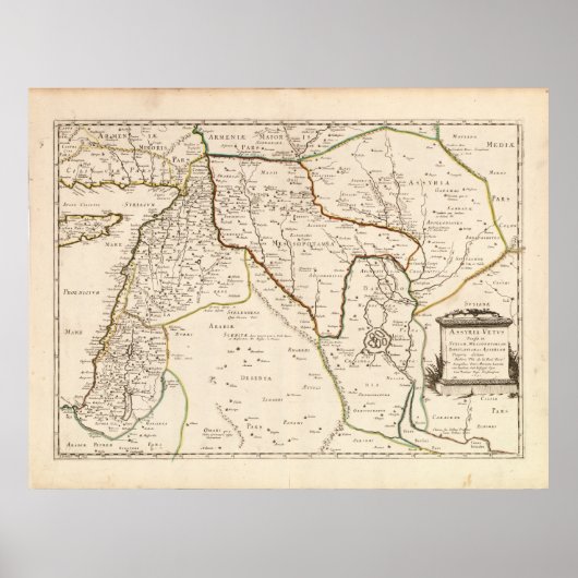 Kaart van het Midden-Oosten (1651) Poster (Voorkant)