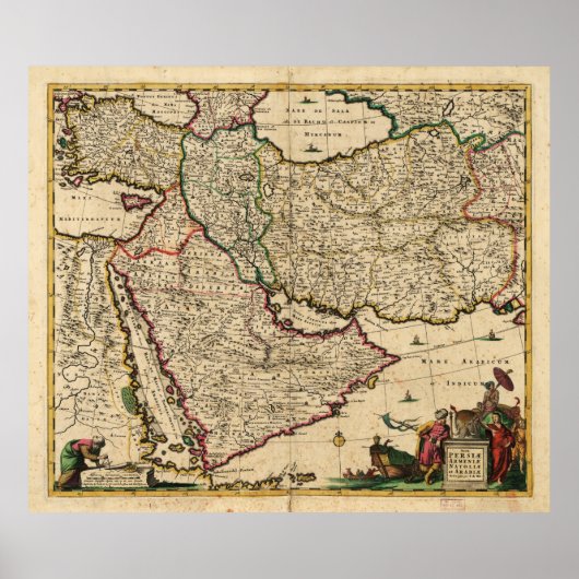 Kaart van het Midden-Oosten (1666) Poster (Voorkant)