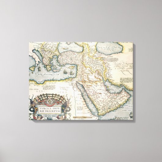 Kaart van het Midden-Oosten Canvas Afdruk (Voorkant)